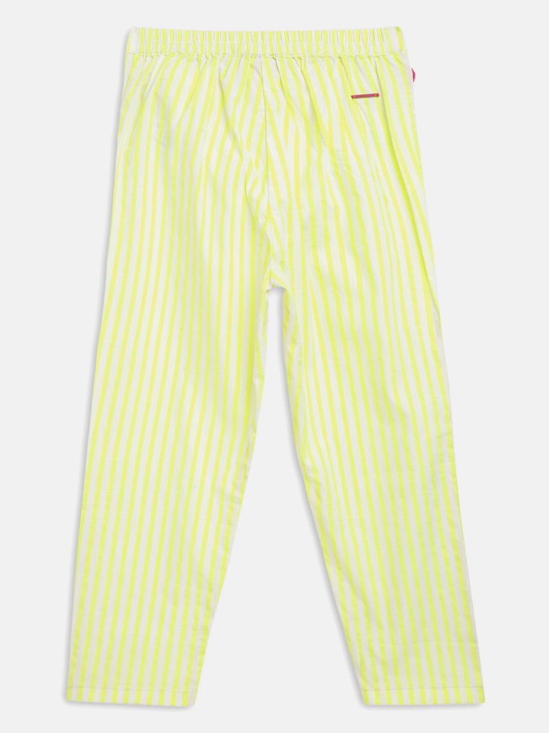 Girls Yellow Cotton Pant