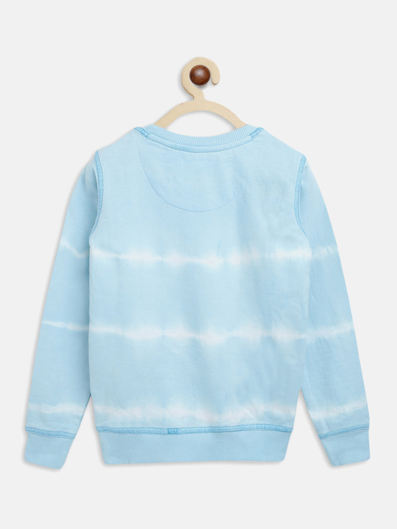 Girls Blue Poly Cotton Sweatshirt