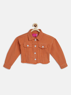 Girls Orange Denim Jacket