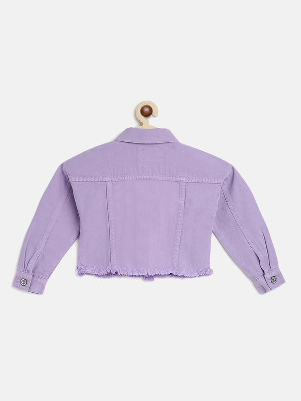 Girls Cotton Purple Jacket