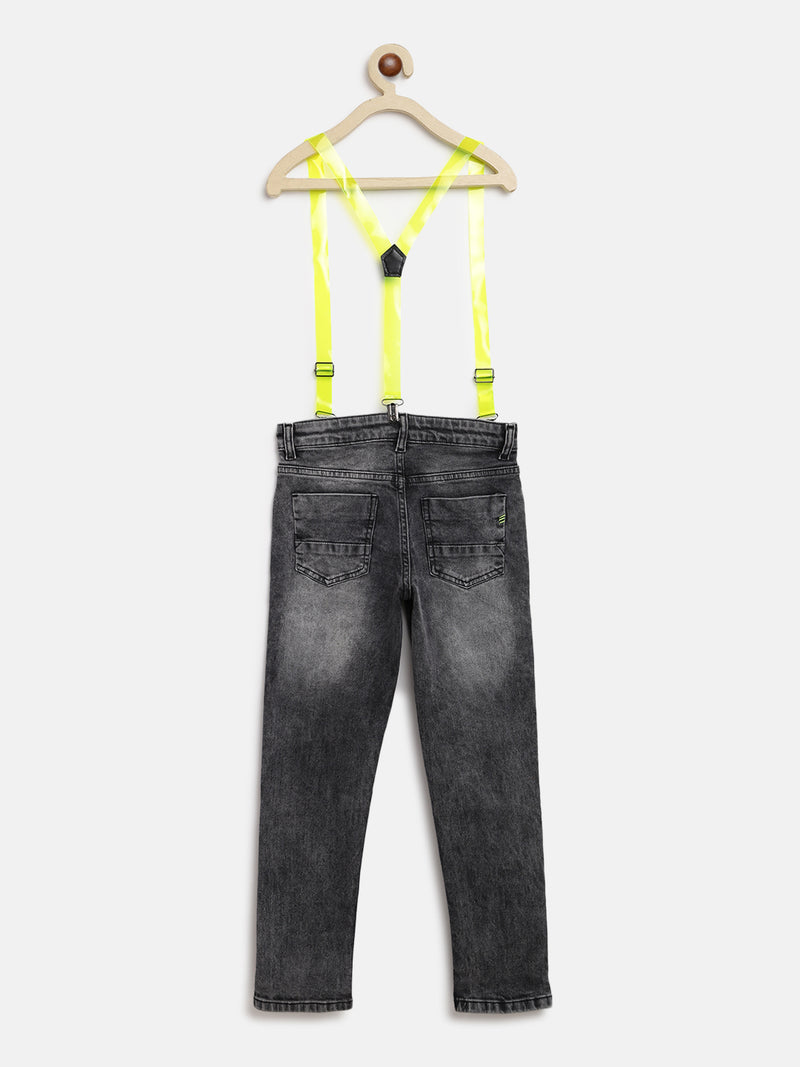 Boys Slim Fit Jeans With Suspender