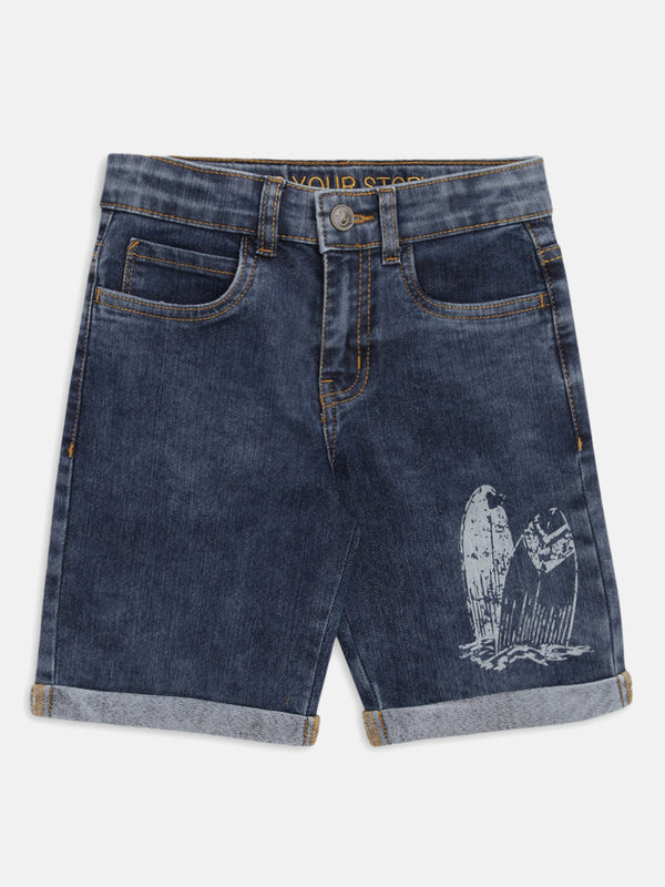 Boys Dark Blue Denim Shorts