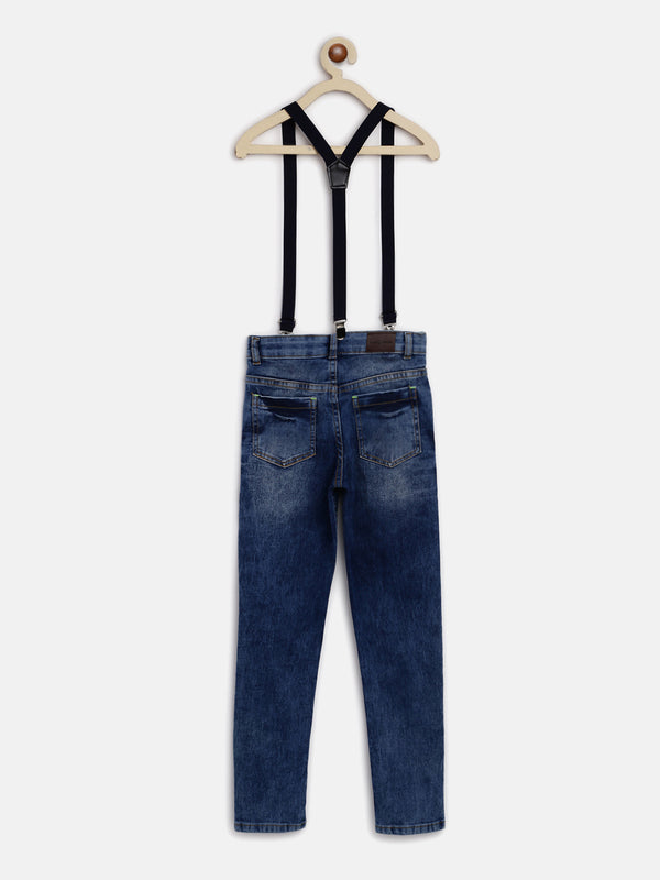 Boys Slim Fit Jeans With Suspender