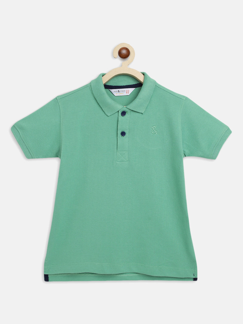 Boys Green Polo T-Shirt