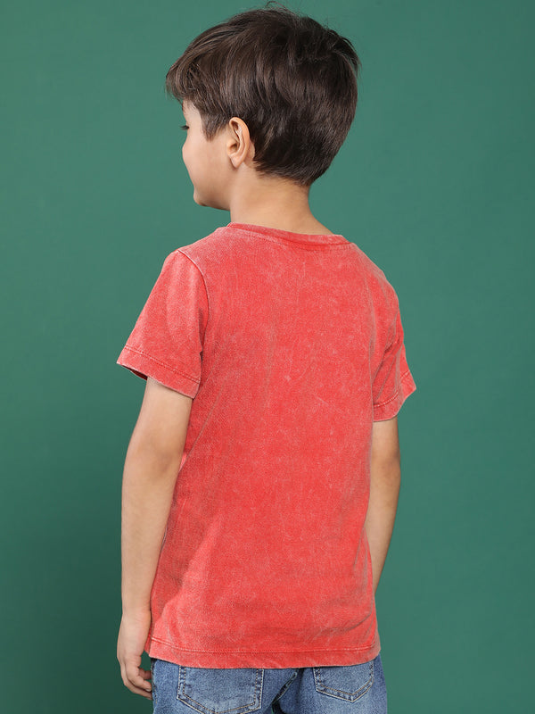 Boys Rust Embroidery Cotton T-shirt