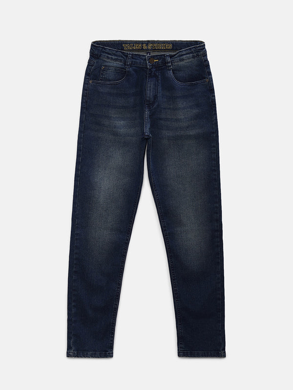 Boys Khakhi Tint Stretchable Denim Jeans