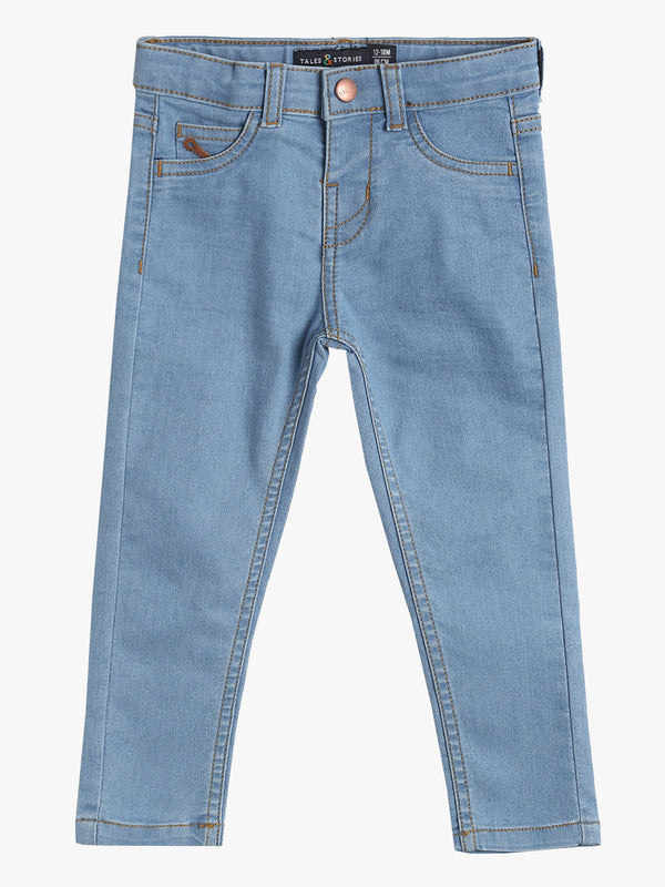 Boys Slim Fit Light Blue Basic Stretchable Denim Jeans
