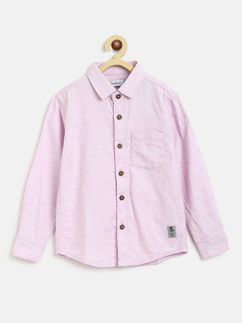 Boys Pink Cotton Shirt 
