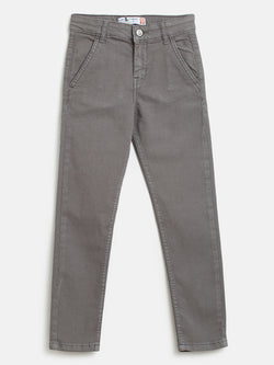 Boys Grey Cotton Trouser  