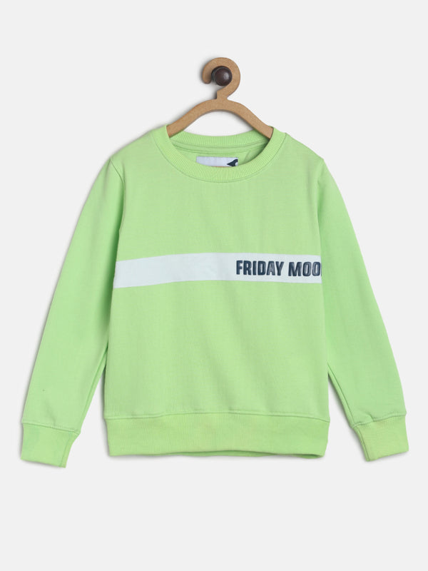 Boys Neon Green Cotton Sweatshirt
