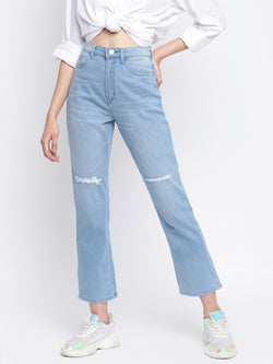 Women Distressed Slim Denim Jeans