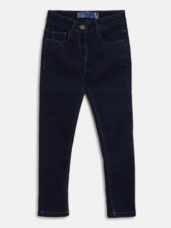 Girls Dark Blue Denim Jeans