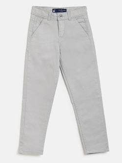 Boys Grey Cotton Trousers