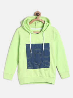 Boys Neon Green Printed Sweatshirt
