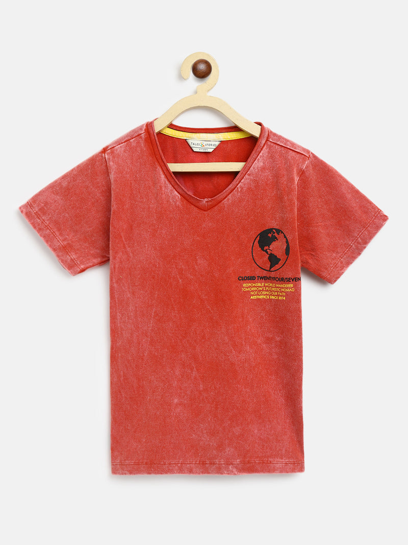 Boys Rust Printed T-Shirt