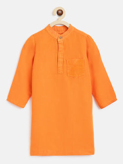 Boys Orange Casual Long Shirt