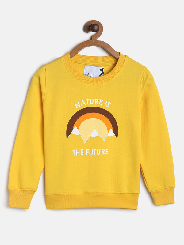 Boys Yellow Rainbow Print Sweatshirt
