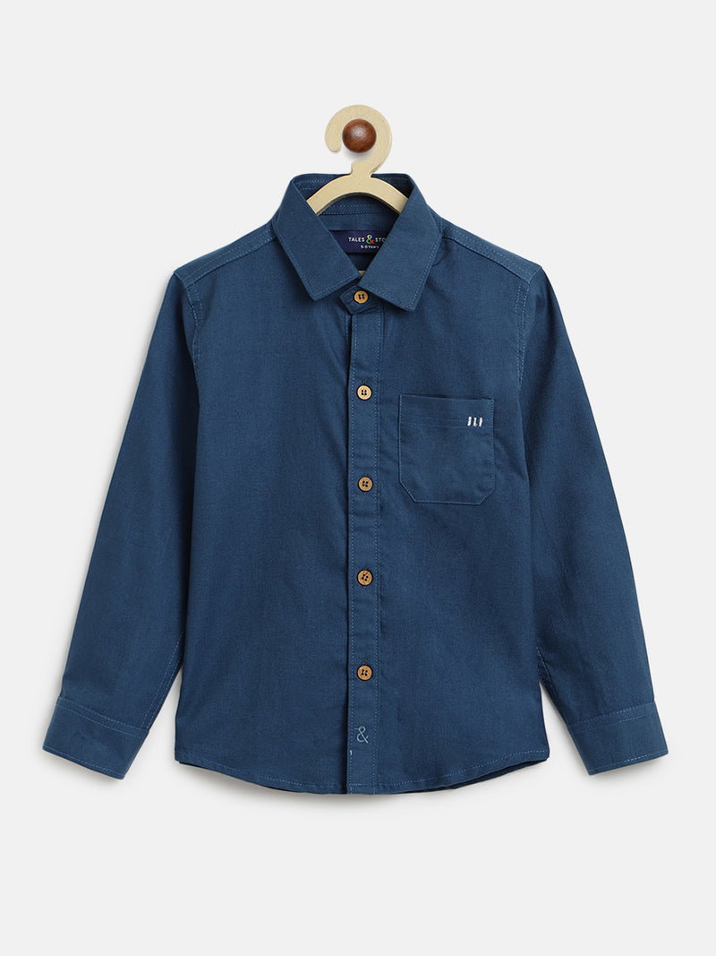 Boys Blue Cotton Shirt 