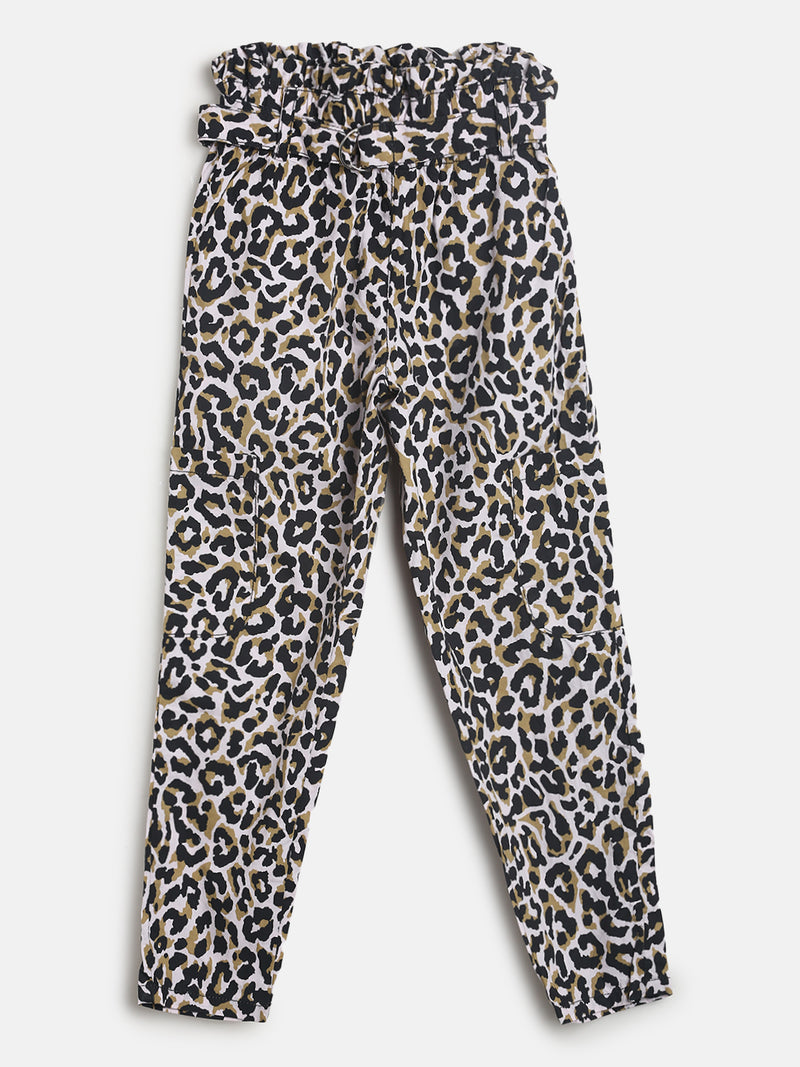 Girls Printed Cotton Joggers