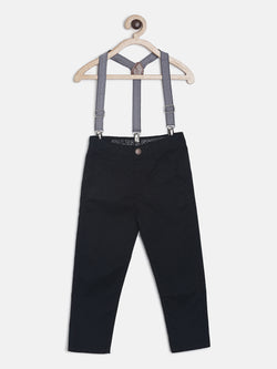 Boys Black Trouser With Suspender