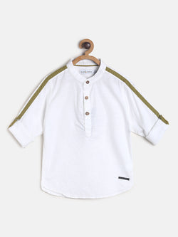 Boys White Cotton Casual Shirt