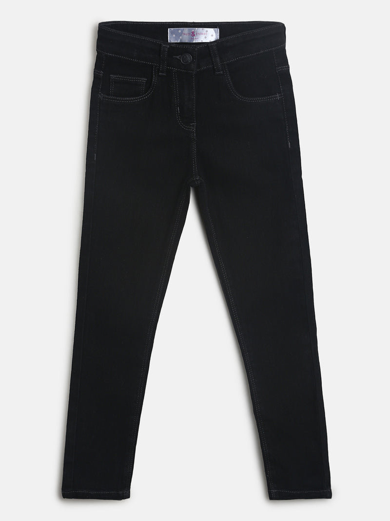 Girls Black Denim Jeans