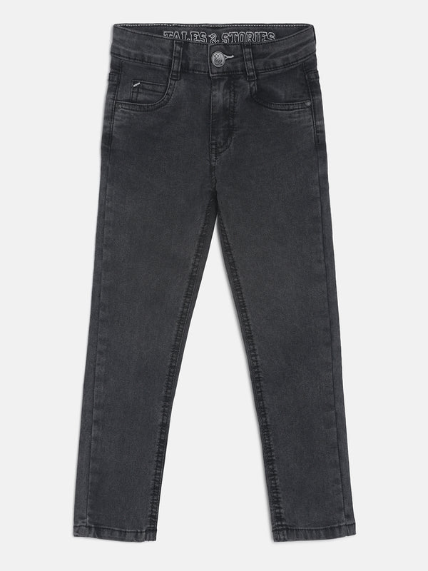 BOYS CHARCOAL GREY CASUAL JEANS