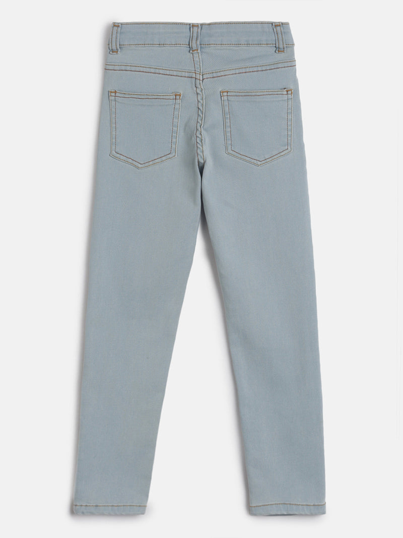 Boys Light Blue Slim Fit Basic Casual Denim Jeans