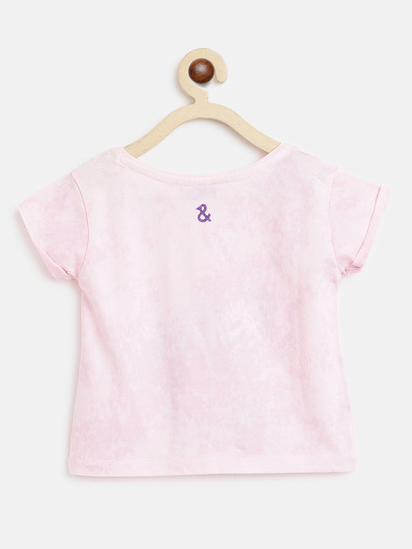 Girls Light Pink Embroidered Top
