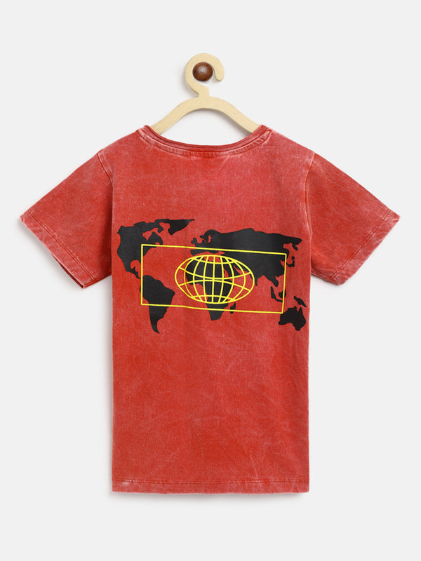 Boys Rust Printed T-Shirt