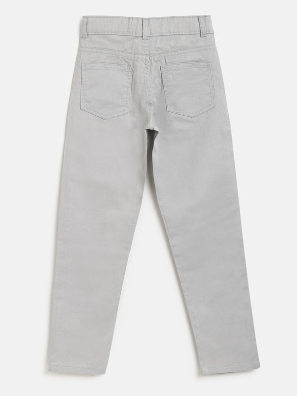 Boys Grey Cotton Trousers