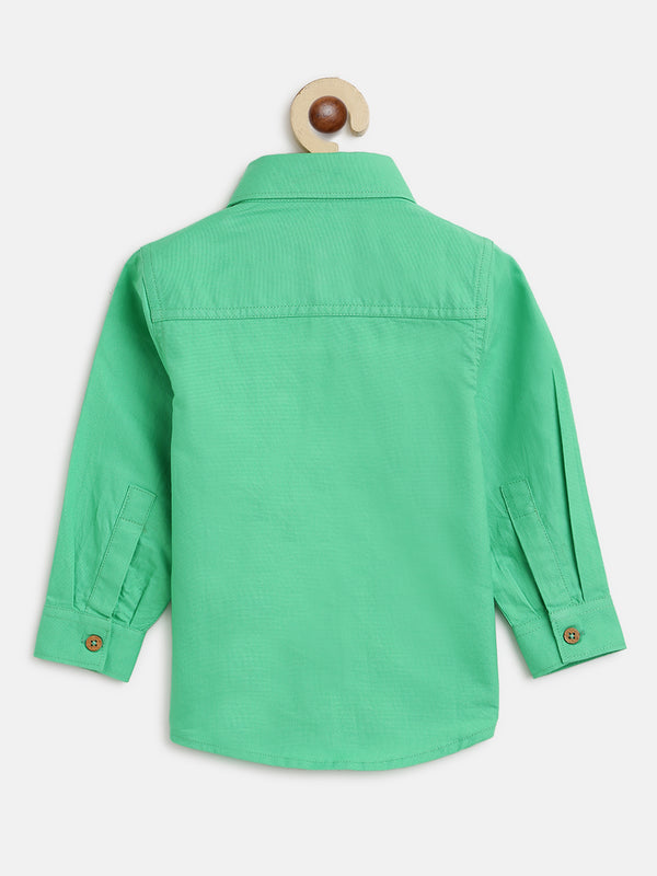 Boys Mint Green Cotton Shirt