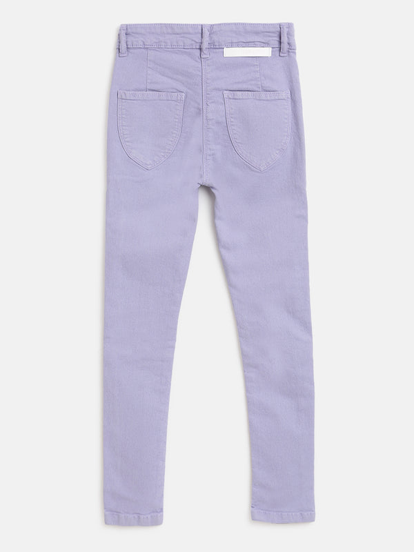Girls Purple Skinny Fit Trouser 