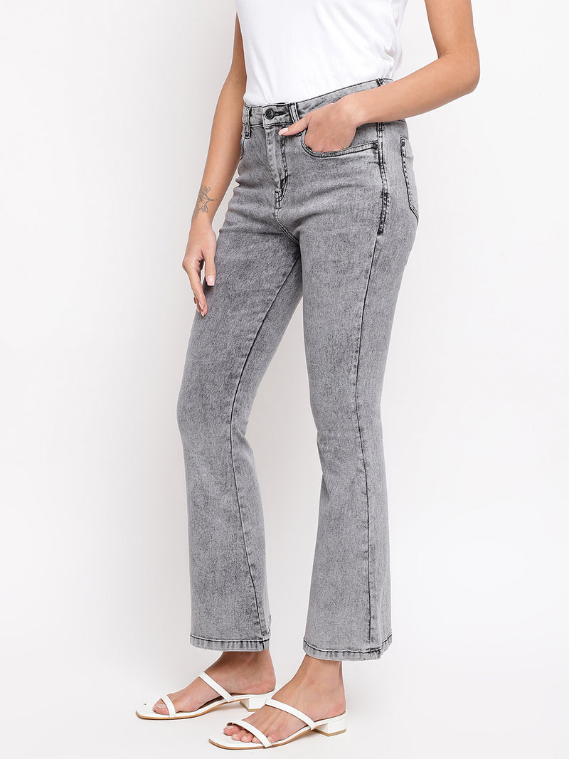 Women Grey Flared Jeans
