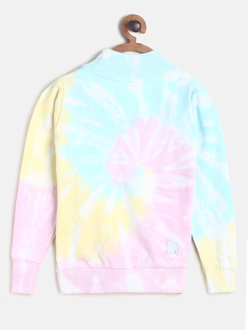 Girls Multicolor Printed Cotton Sweatshirt