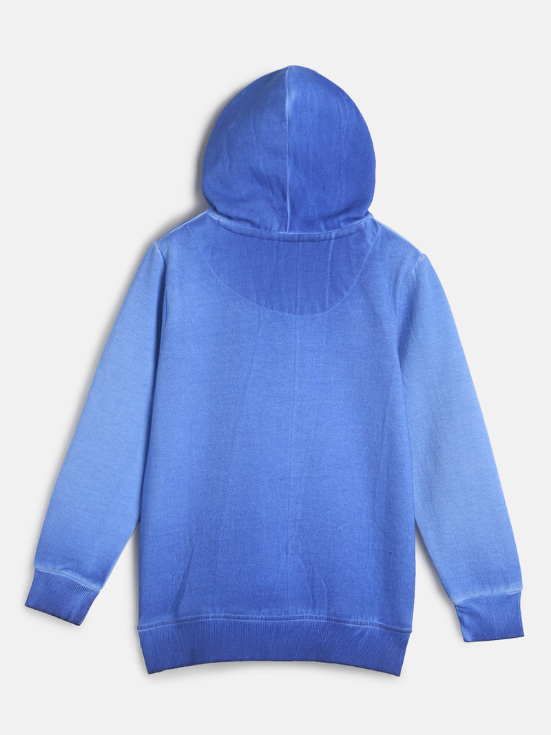 Boys Navy Blue Printed Cotton Sweatshirt