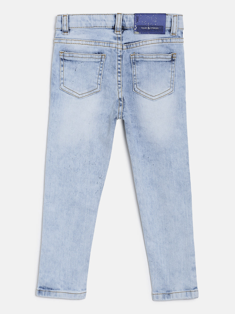 BOYS LIGHT BLUE DISTRESSED CASUAL JEANS