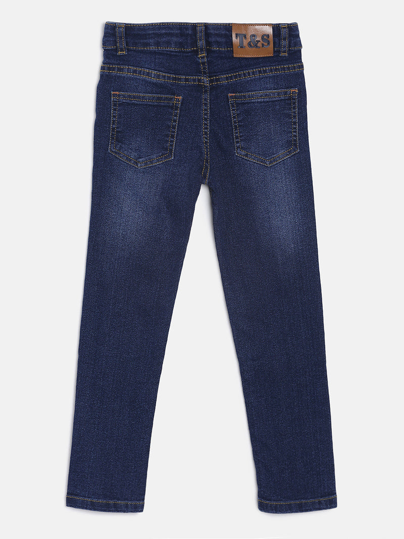 Boys Dark Blue Slim Fit Casual Denim Jeans