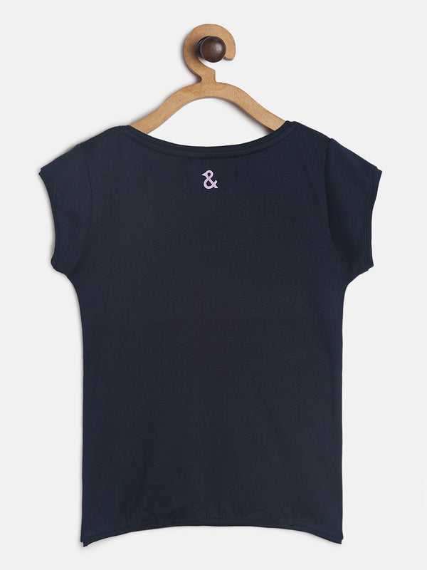 Girls Navy-Blue T-shirt