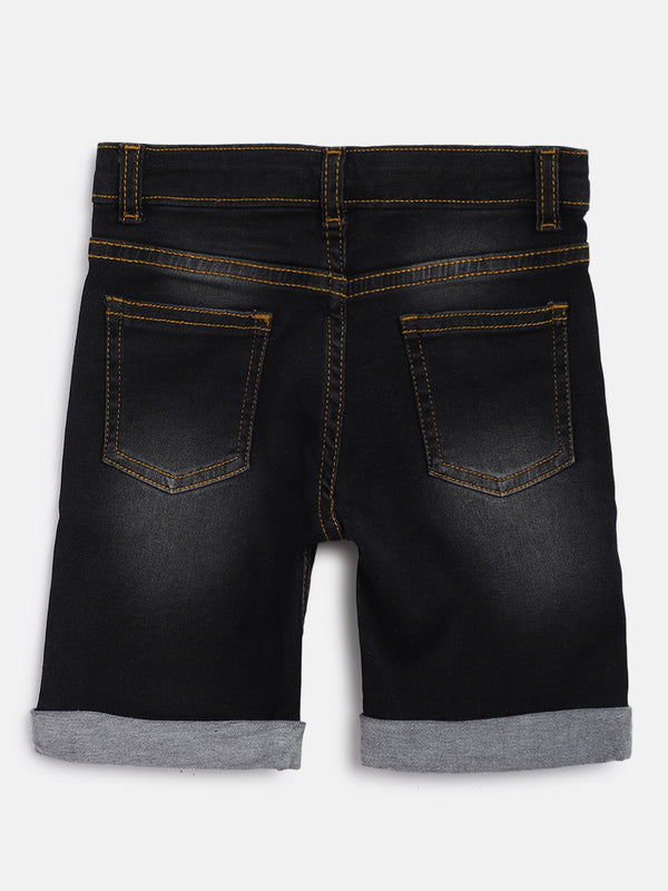 Boys Black Denim Shorts