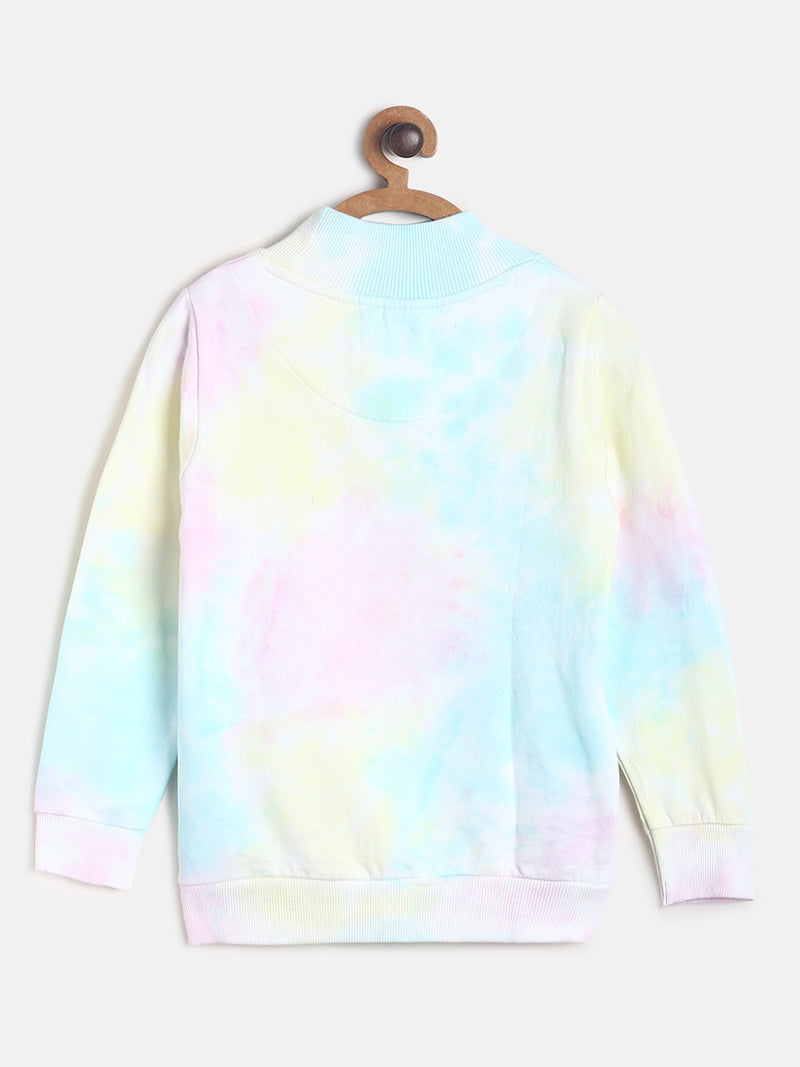 Girls Multicolor Typography Print Cotton Sweatshirt