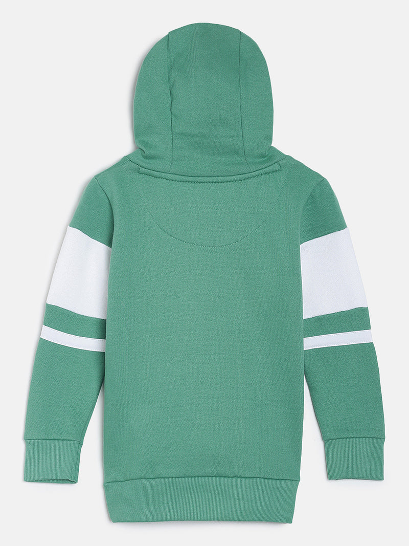 Boys Printed Regular Sea Green Sweatshirt