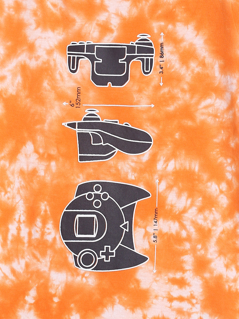 Boys Tie & Die Orange Cotton T-shirt