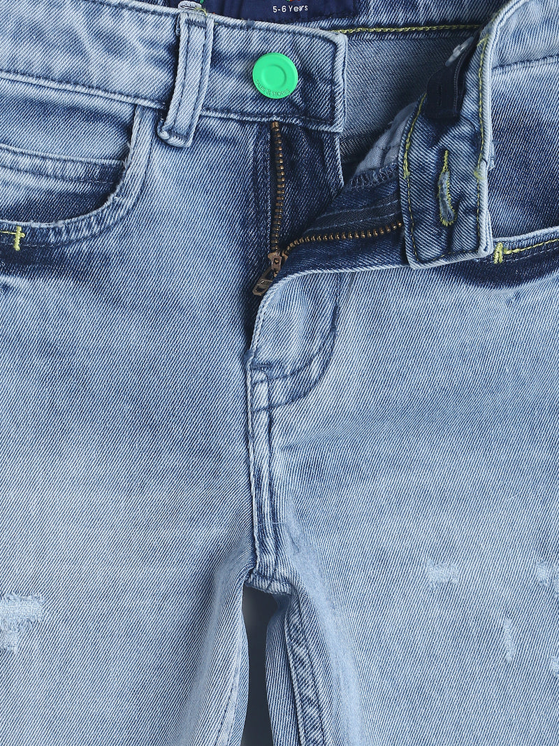 Boys Light Blue Distressed Denim Jeans 