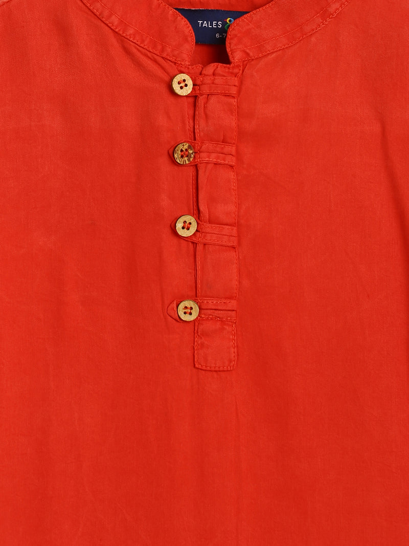 Boys Red Casual Long Shirt