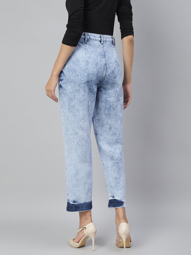 Women Slouchy Fit Light Blue Denim Jeans