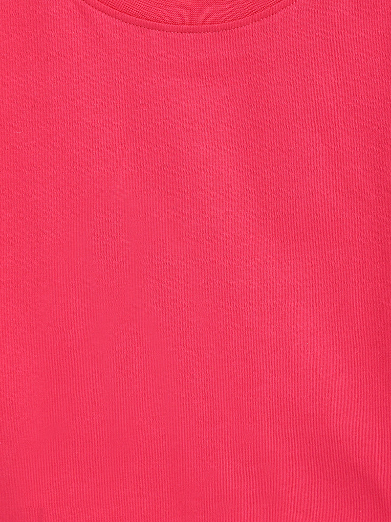 Girls Hot Pink Cotton T-Shirt 
