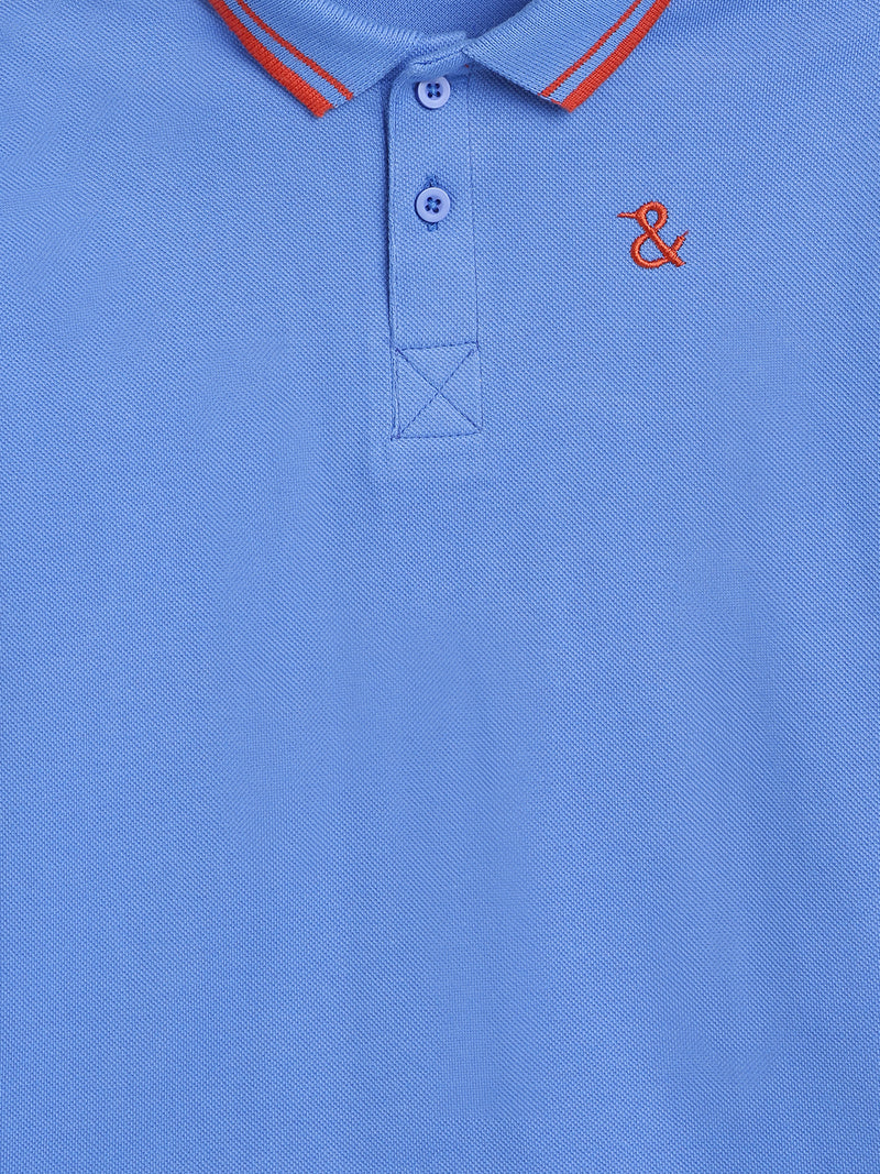 Boys Blue Polo Cotton T-Shirt