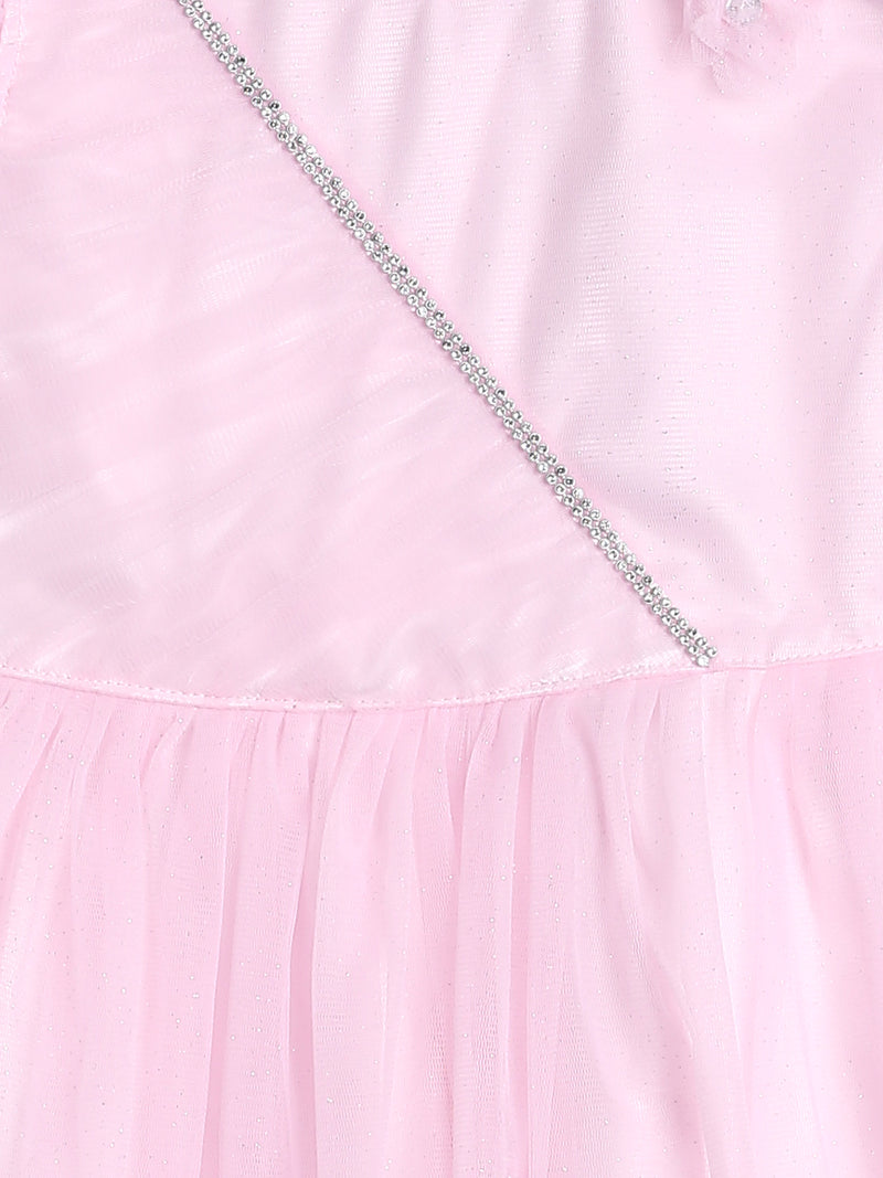 Girls Regular Fit Pink Casual Dress