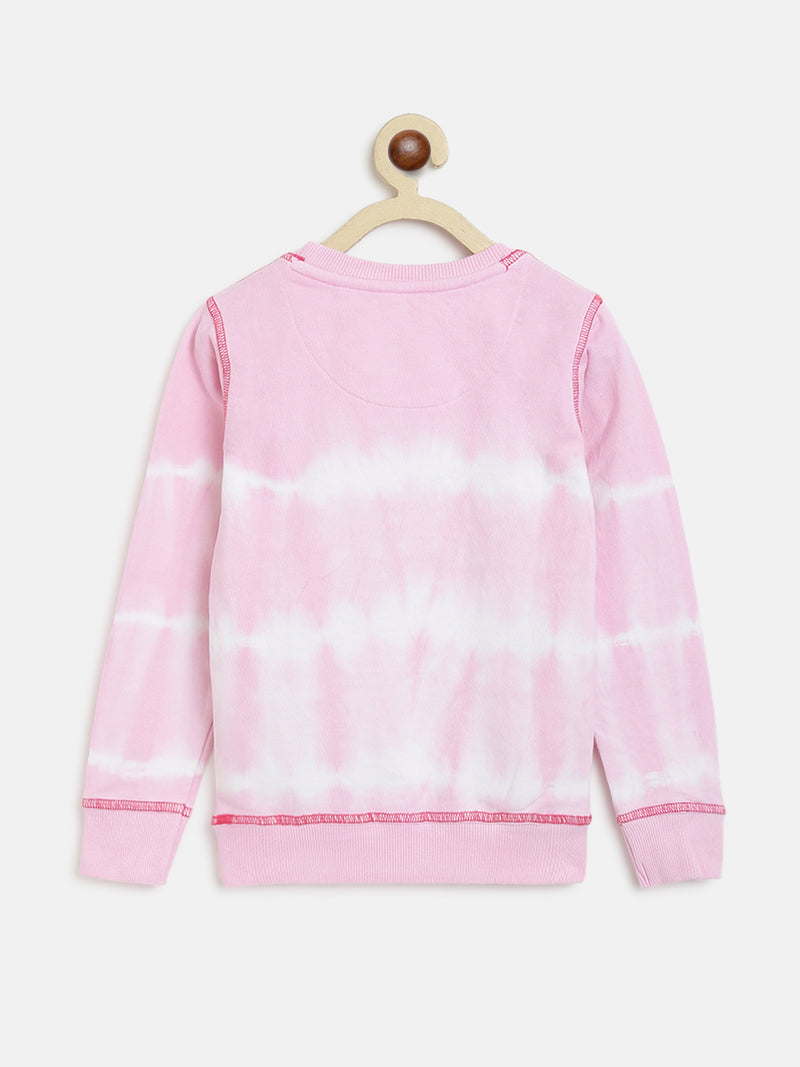 Girls Pink Tie-Dye Sweatshirt